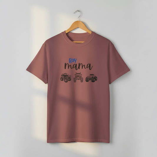 Boy Mama T-Shirt — Mom of Boys Graphic Tee with Trucks