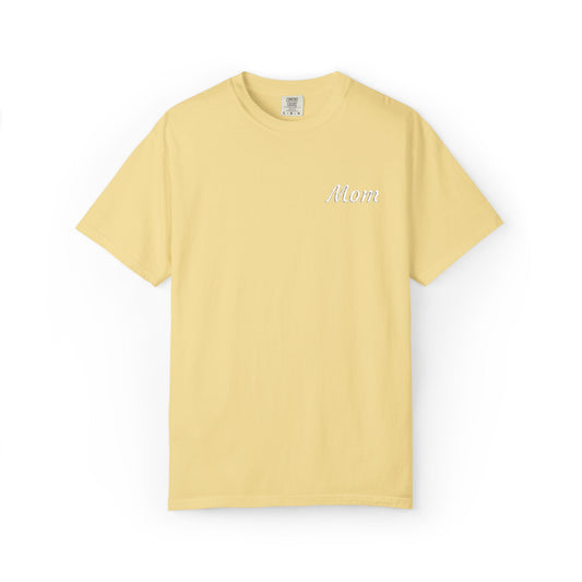 Mom Script Embroidered Comfort Color T-Shirt