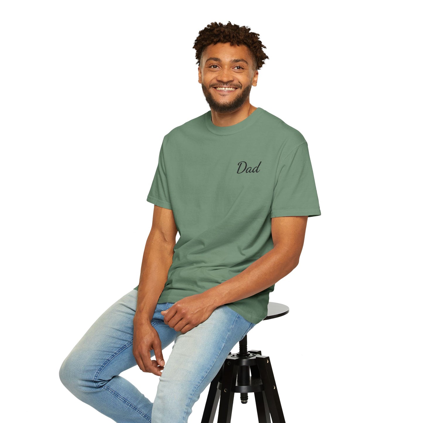 Dad Script Embroidered Comfort Color T-Shirt