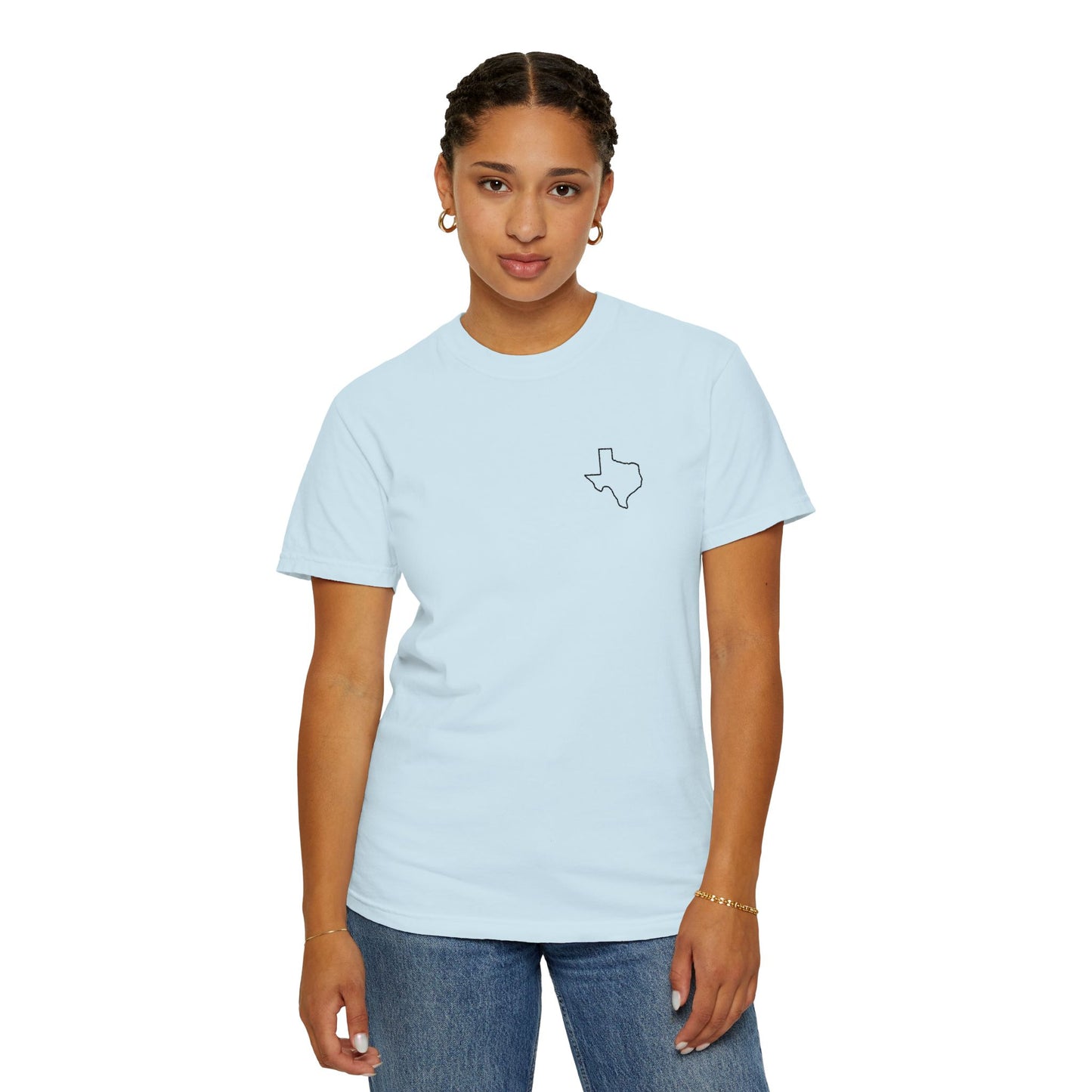 Embroidered Texas Outline T-Shirt | Comfort Colors