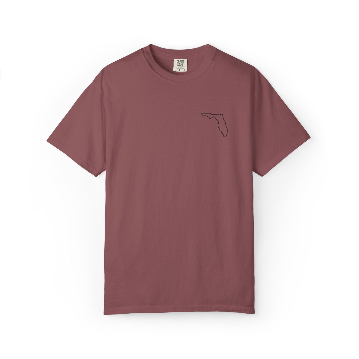 Embroidered Florida Outline T-Shirt | Comfort Colors