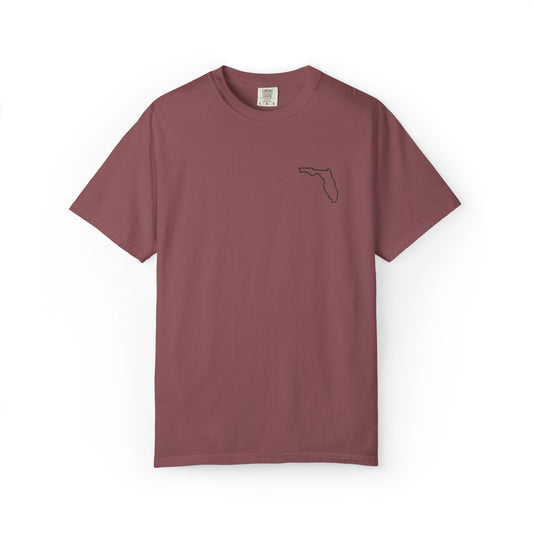 Embroidered Florida Outline T-Shirt | Comfort Colors