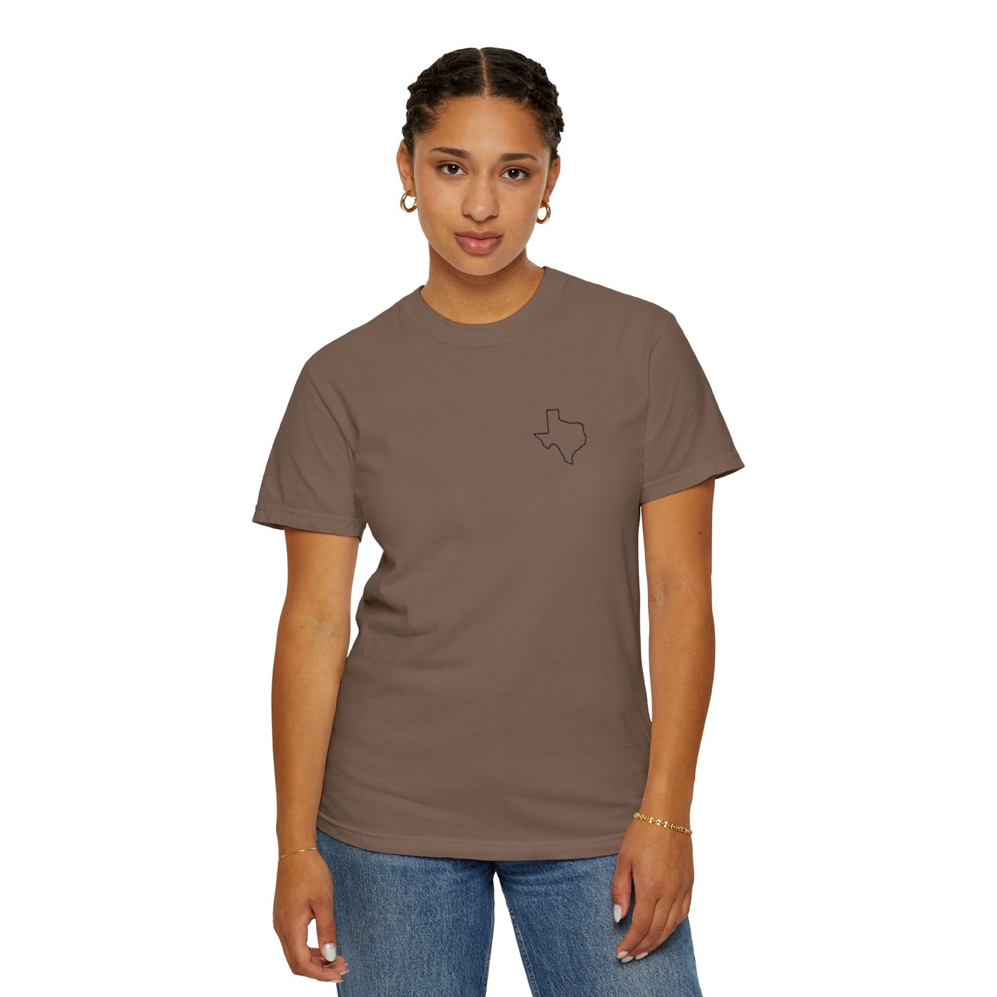 Embroidered Texas Outline T-Shirt | Comfort Colors