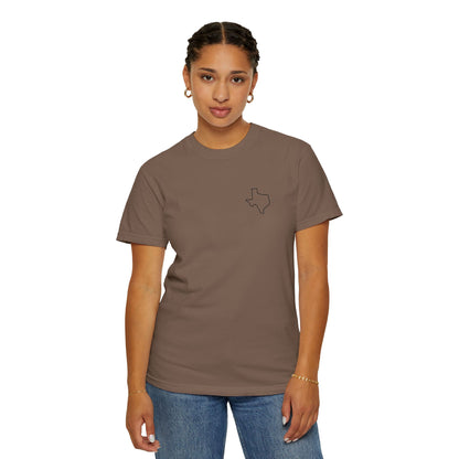 Embroidered Texas Outline T-Shirt | Comfort Colors