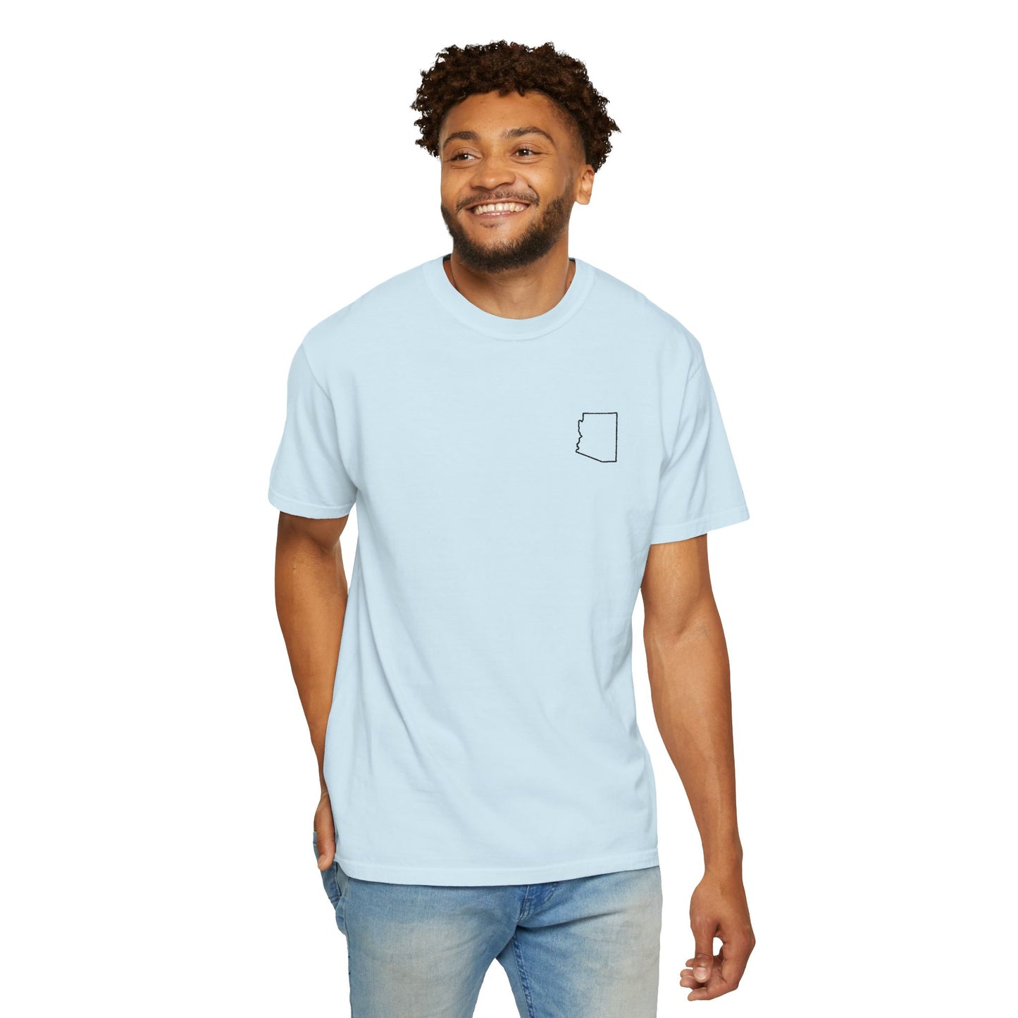 Embroidered Arizona Outline T-Shirt | Comfort Colors
