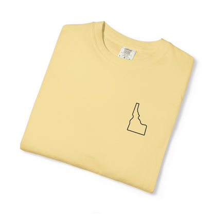 Embroidered Idaho Outline T-Shirt | Comfort Colors