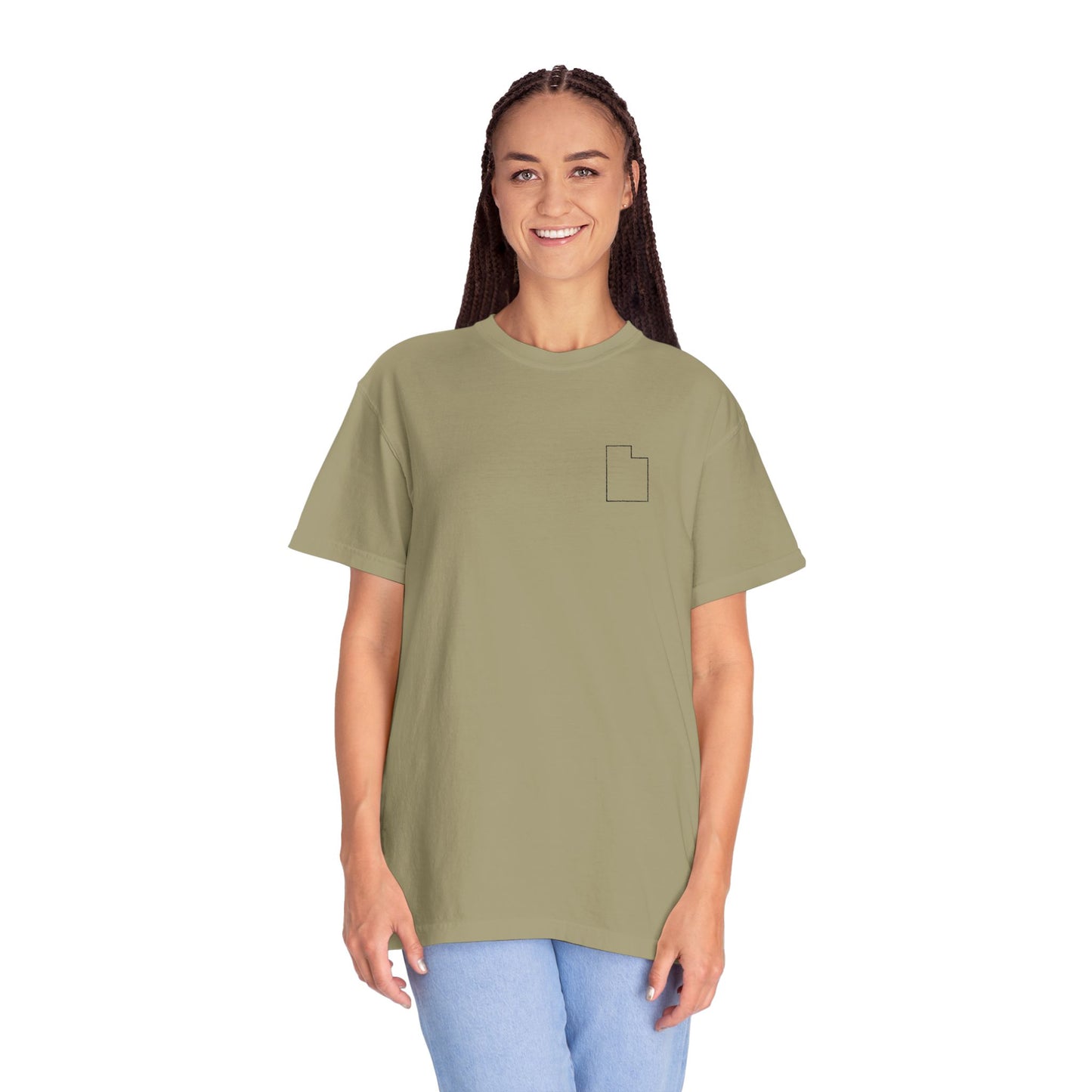 Embroidered Utah Outline T-Shirt | Comfort Colors