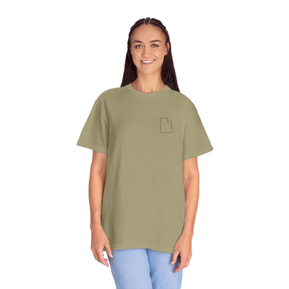 Embroidered Utah Outline T-Shirt | Comfort Colors
