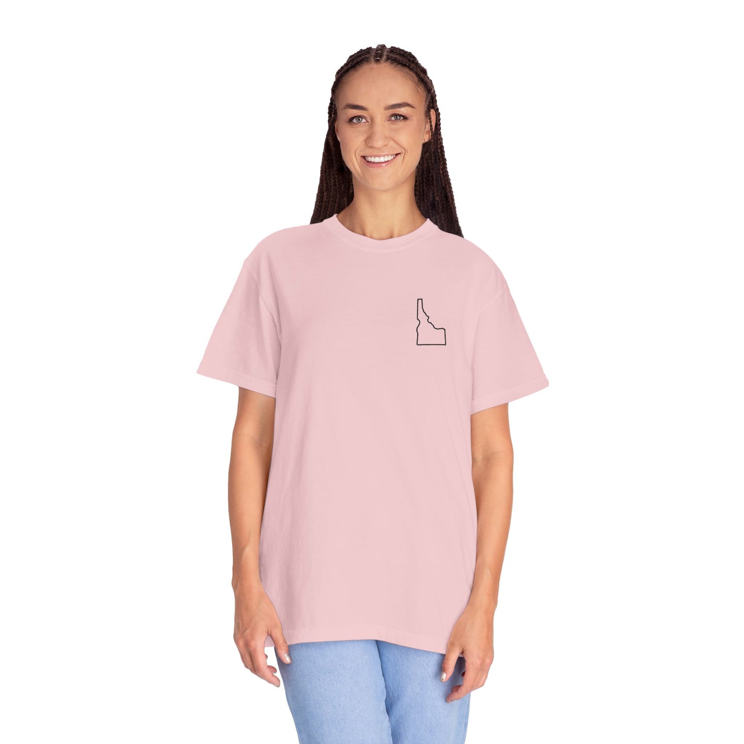 Embroidered Idaho Outline T-Shirt | Comfort Colors