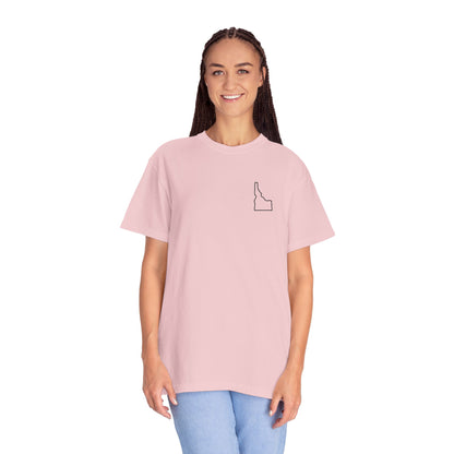 Embroidered Idaho Outline T-Shirt | Comfort Colors
