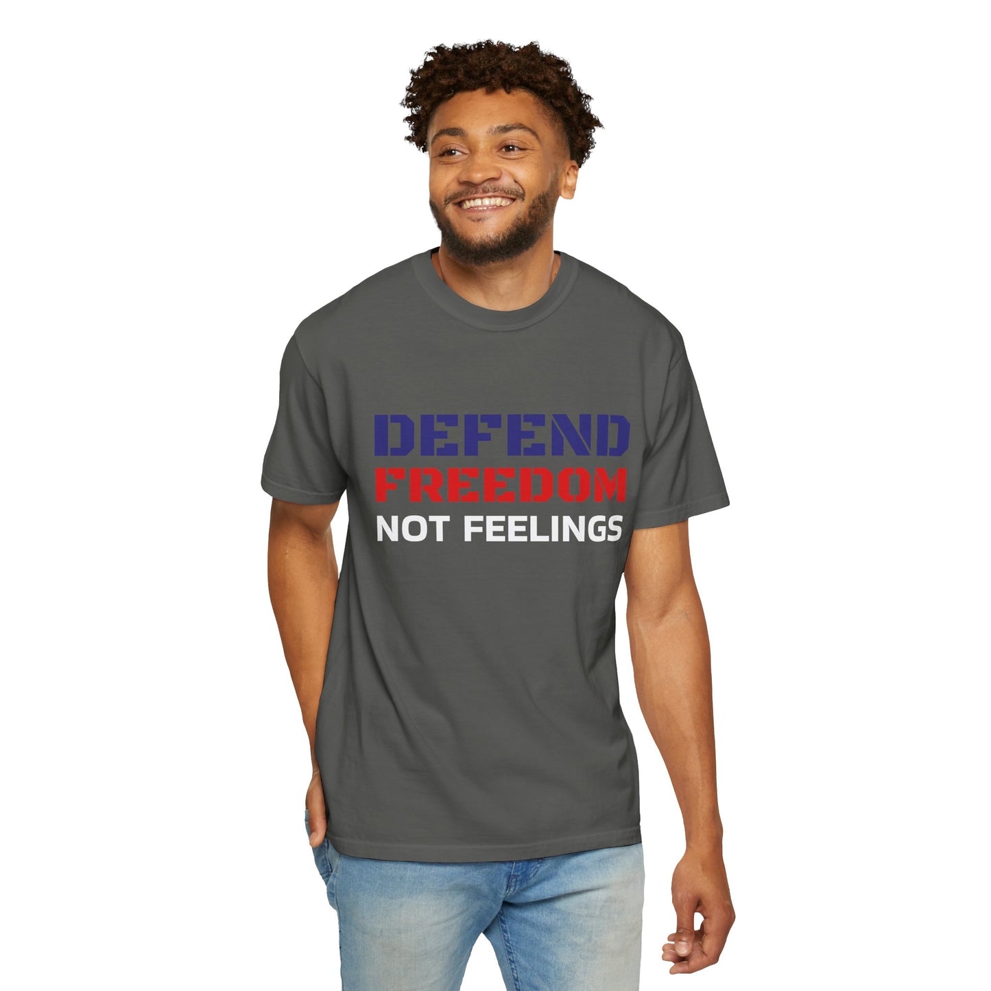 Defend Freedom T-Shirt - Unisex Garment-Dyed Tee for Patriotic Events, Freedom Lovers, Casual Wear, Gifts, and Celebrations