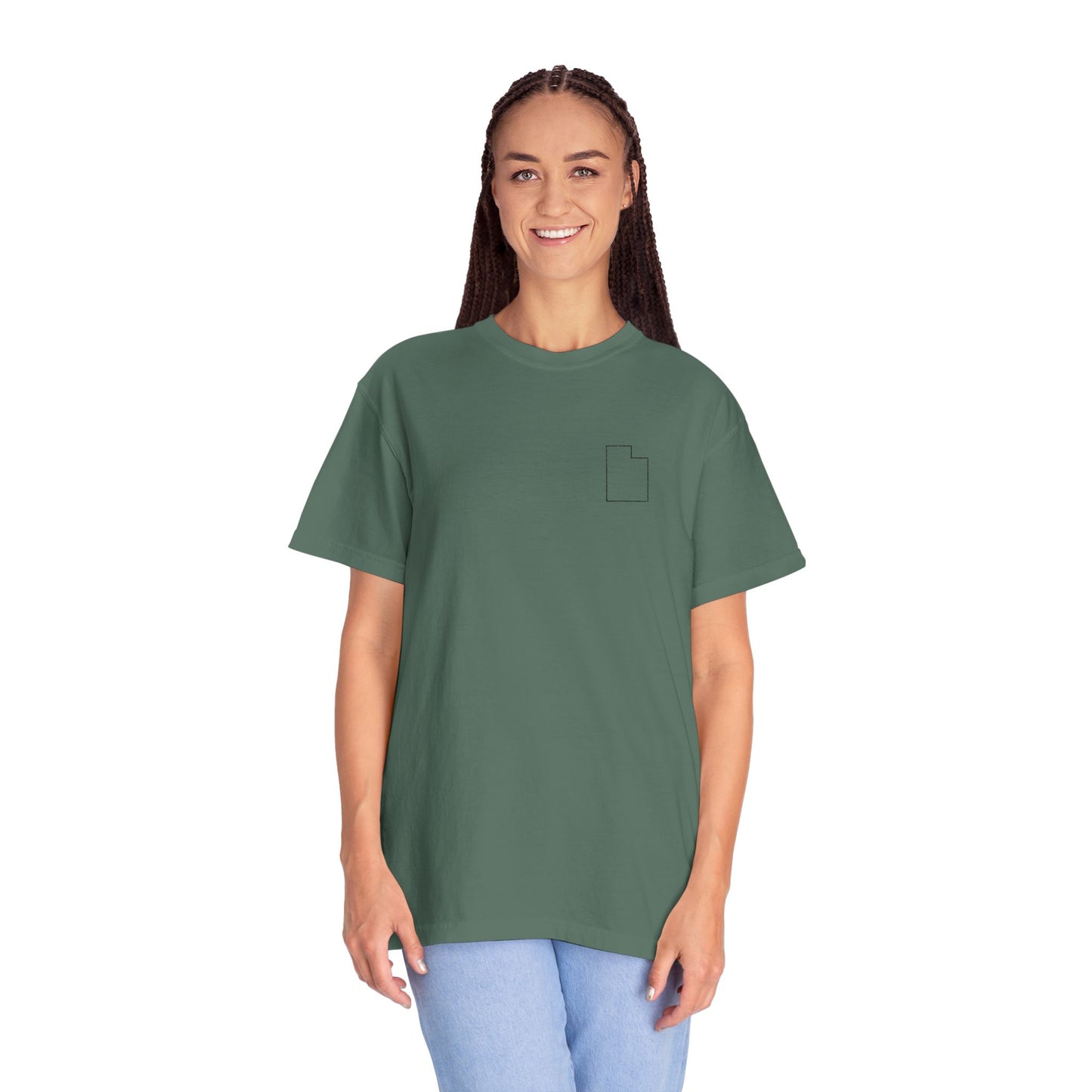 Embroidered Utah Outline T-Shirt | Comfort Colors
