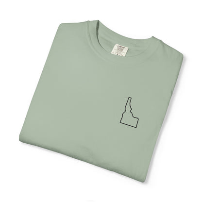 Embroidered Idaho Outline T-Shirt | Comfort Colors
