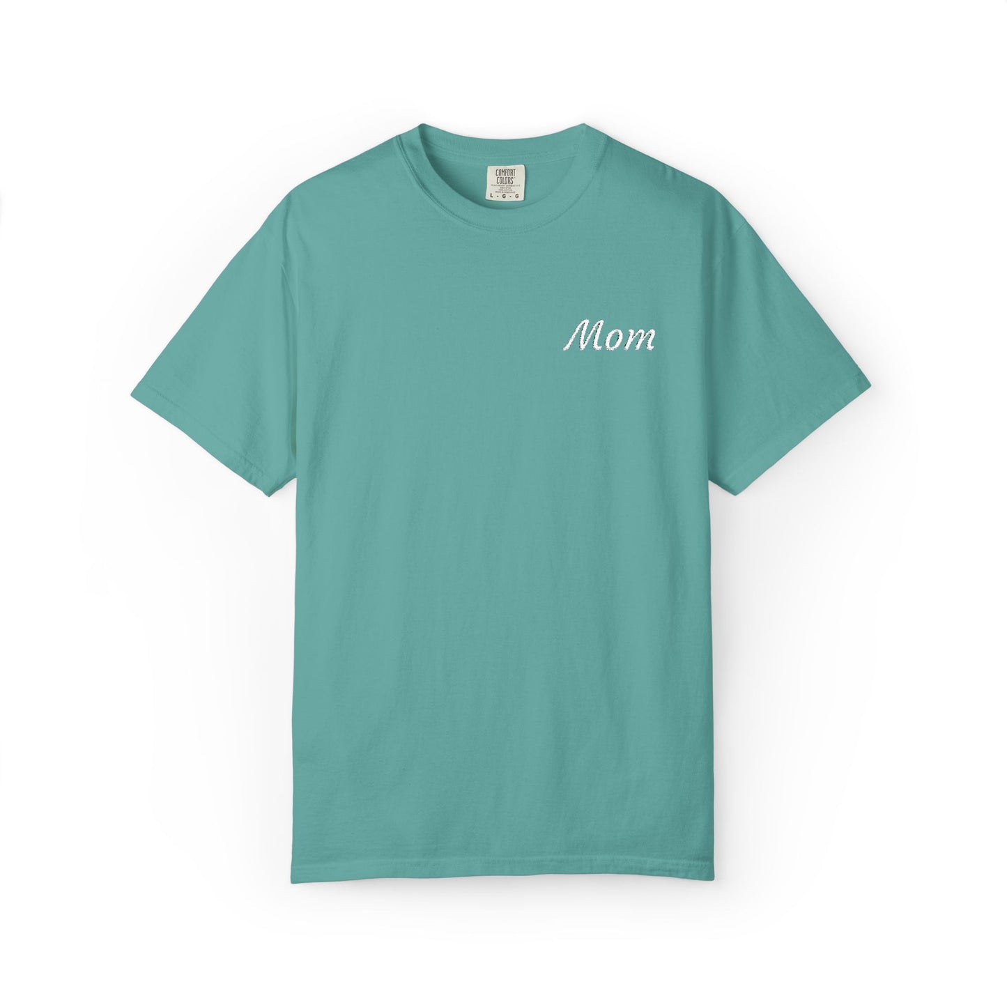 Mom Script Embroidered Comfort Color T-Shirt