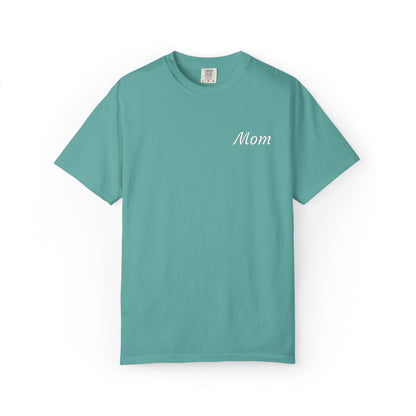 Mom Script Embroidered Comfort Color T-Shirt