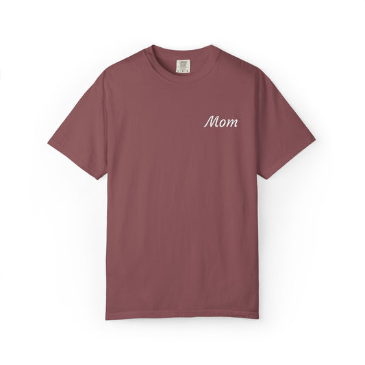 Mom Script Embroidered Comfort Color T-Shirt