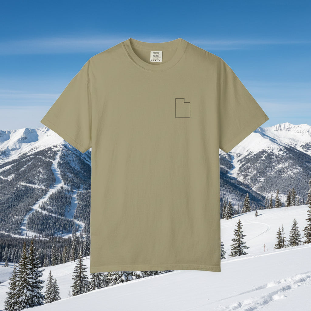 Embroidered Utah Outline T-Shirt | Comfort Colors