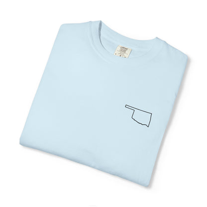 Embroidered Oklahoma Outline T-Shirt | Comfort Colors