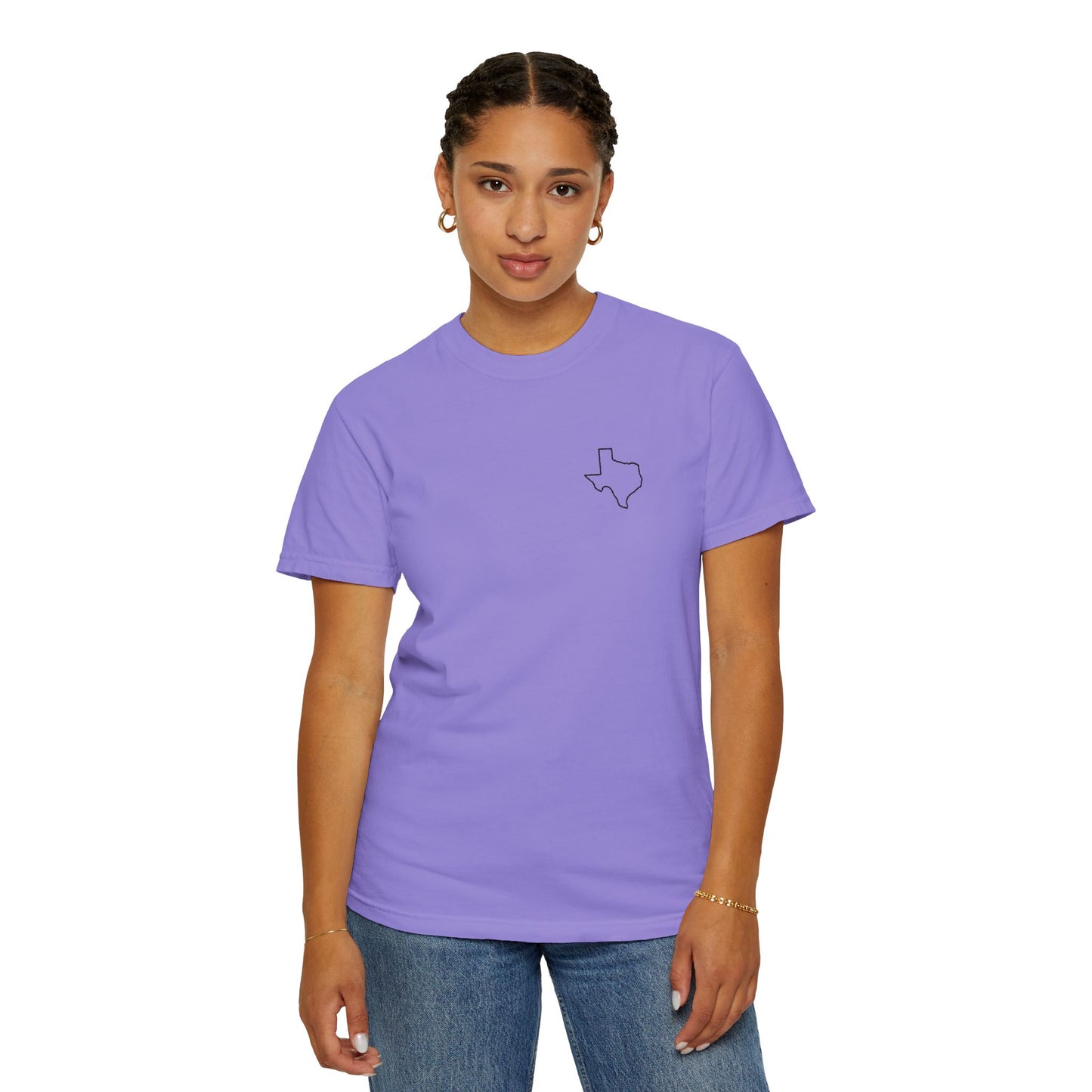 Embroidered Texas Outline T-Shirt | Comfort Colors