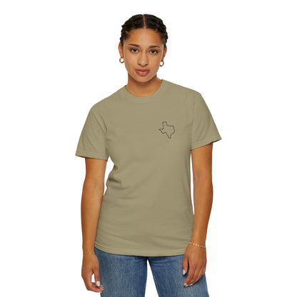 Embroidered Texas Outline T-Shirt | Comfort Colors