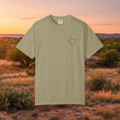 Embroidered Texas Outline T-Shirt | Comfort Colors
