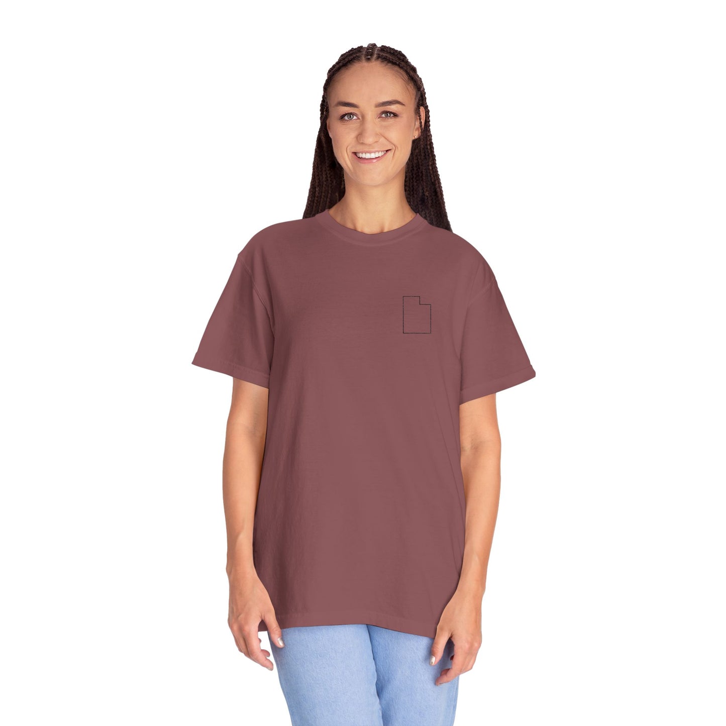 Embroidered Utah Outline T-Shirt | Comfort Colors