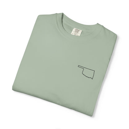 Embroidered Oklahoma Outline T-Shirt | Comfort Colors