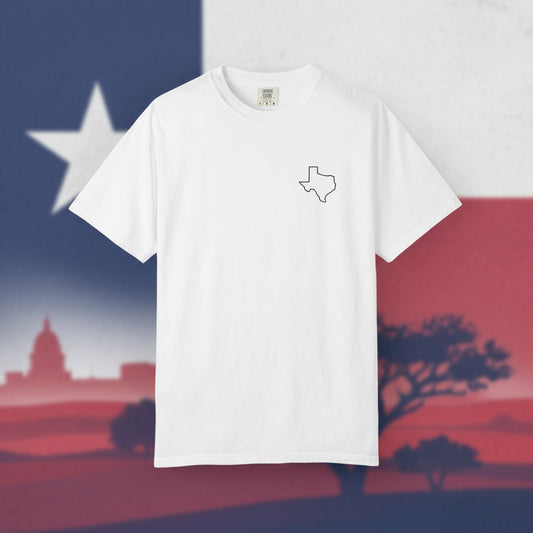 Embroidered Texas Outline T-Shirt | Comfort Colors