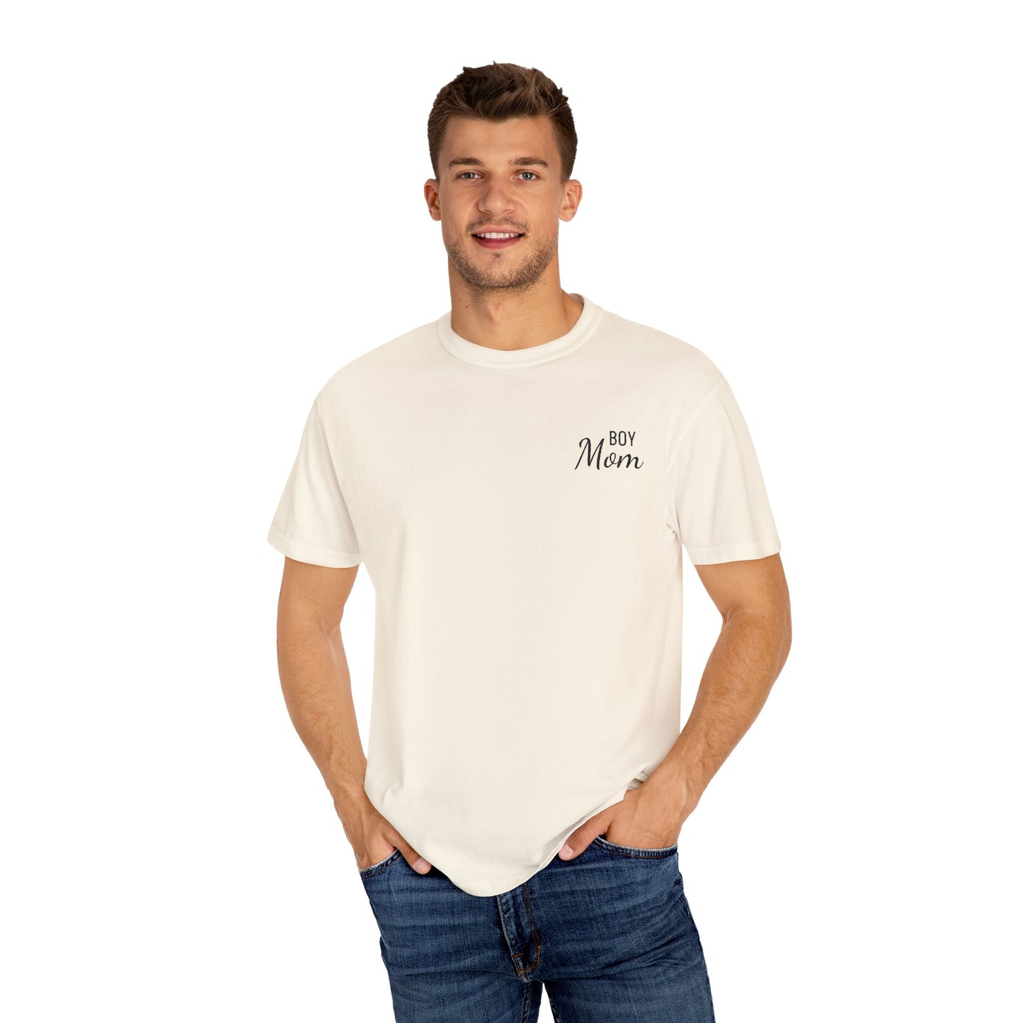 Boy Mom Embroidered Comfort Color T-Shirt