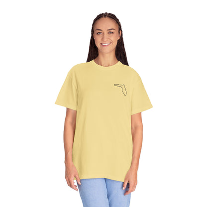 Embroidered Florida Outline T-Shirt | Comfort Colors