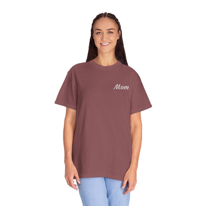 Mom Script Embroidered Comfort Color T-Shirt