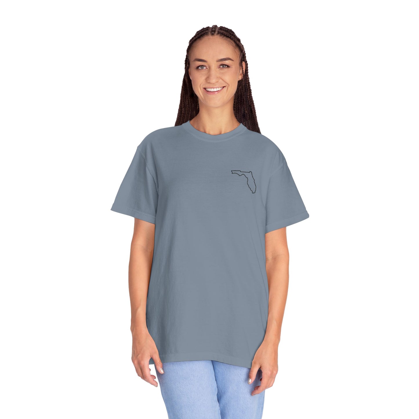 Embroidered Florida Outline T-Shirt | Comfort Colors