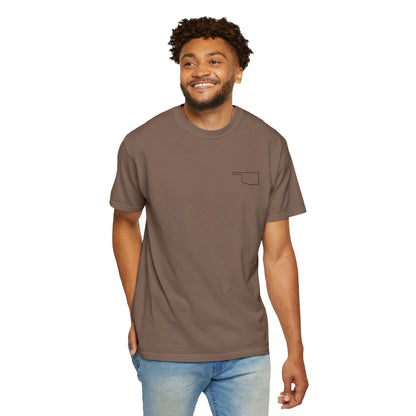 Embroidered Oklahoma Outline T-Shirt | Comfort Colors
