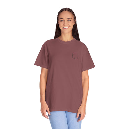Embroidered Arizona Outline T-Shirt | Comfort Colors