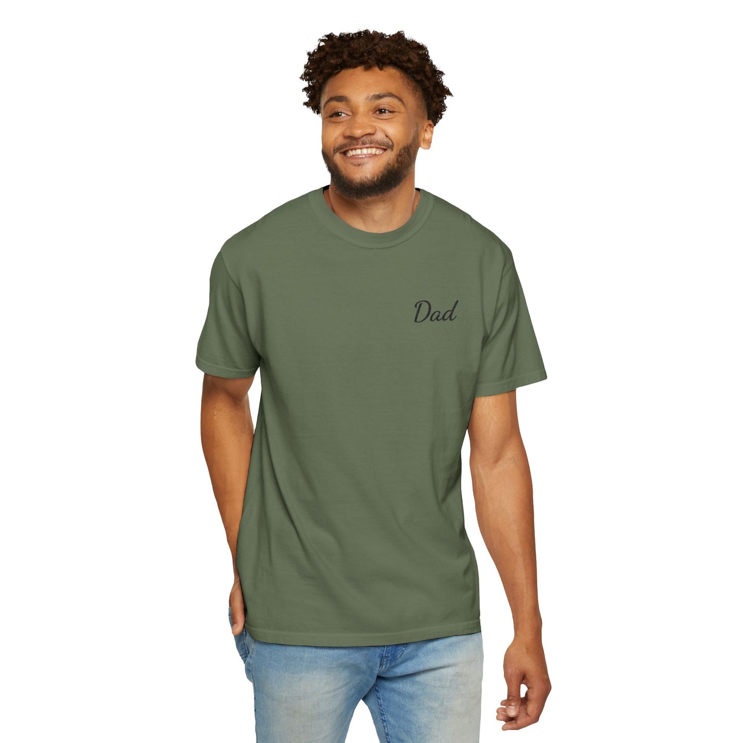 Dad Script Embroidered Comfort Color T-Shirt