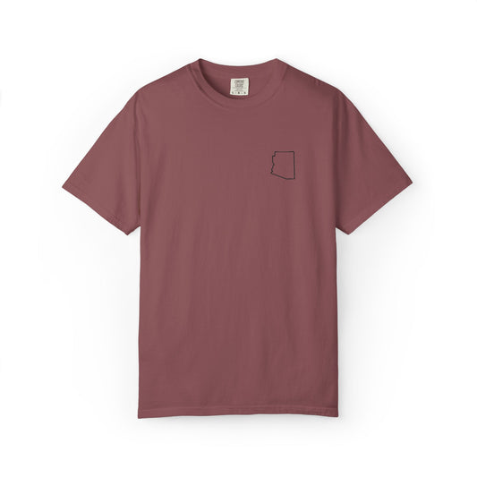 Embroidered Arizona Outline T-Shirt | Comfort Colors