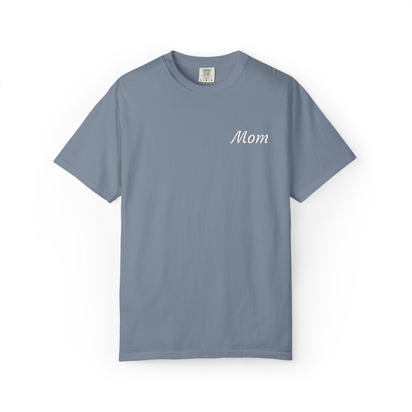 Mom Script Embroidered Comfort Color T-Shirt