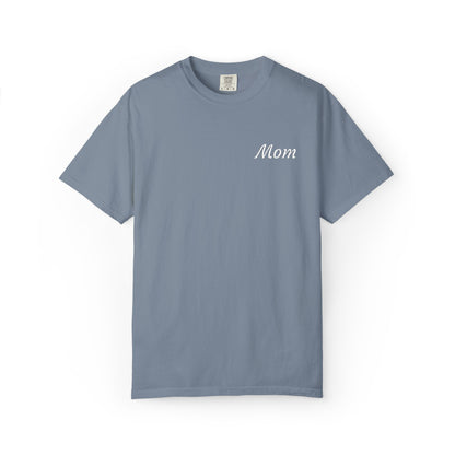 Mom Script Embroidered Comfort Color T-Shirt