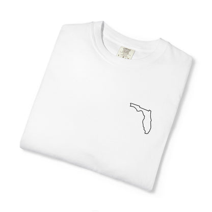 Embroidered Florida Outline T-Shirt | Comfort Colors