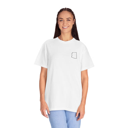Embroidered Arizona Outline T-Shirt | Comfort Colors