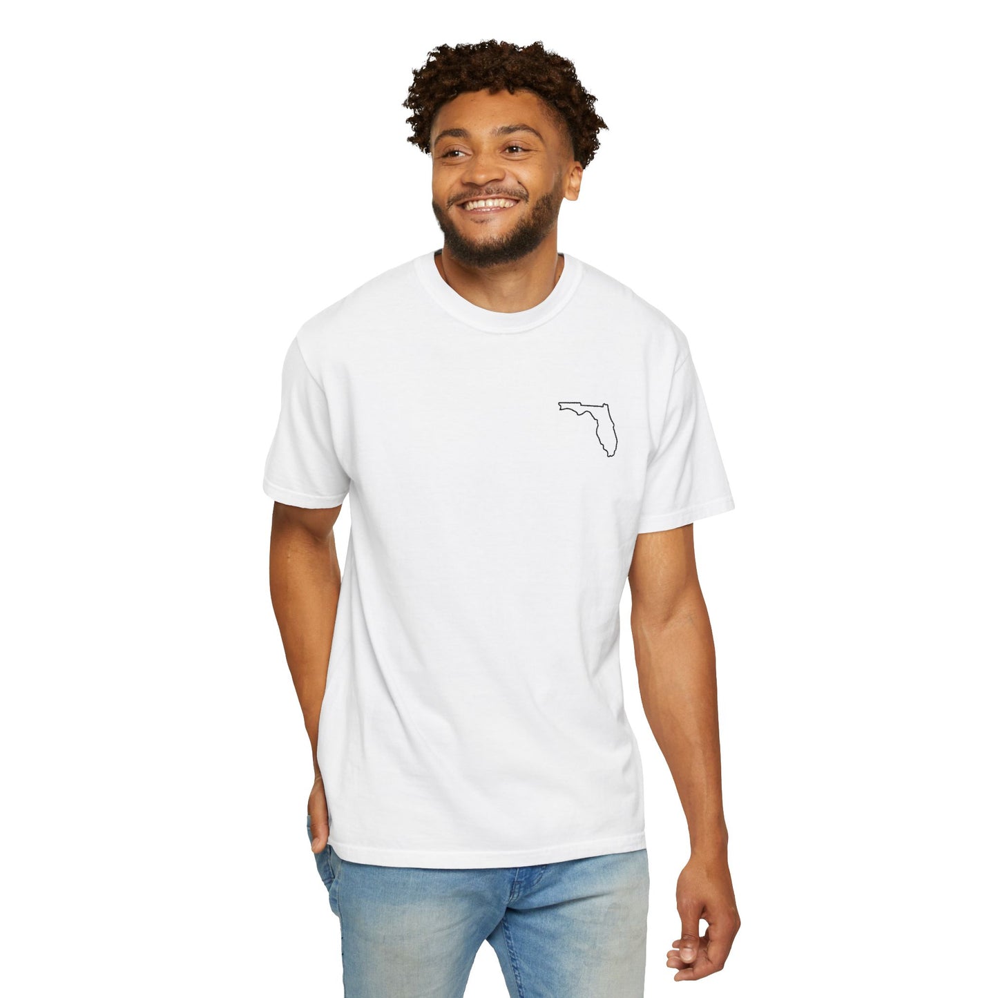 Embroidered Florida Outline T-Shirt | Comfort Colors