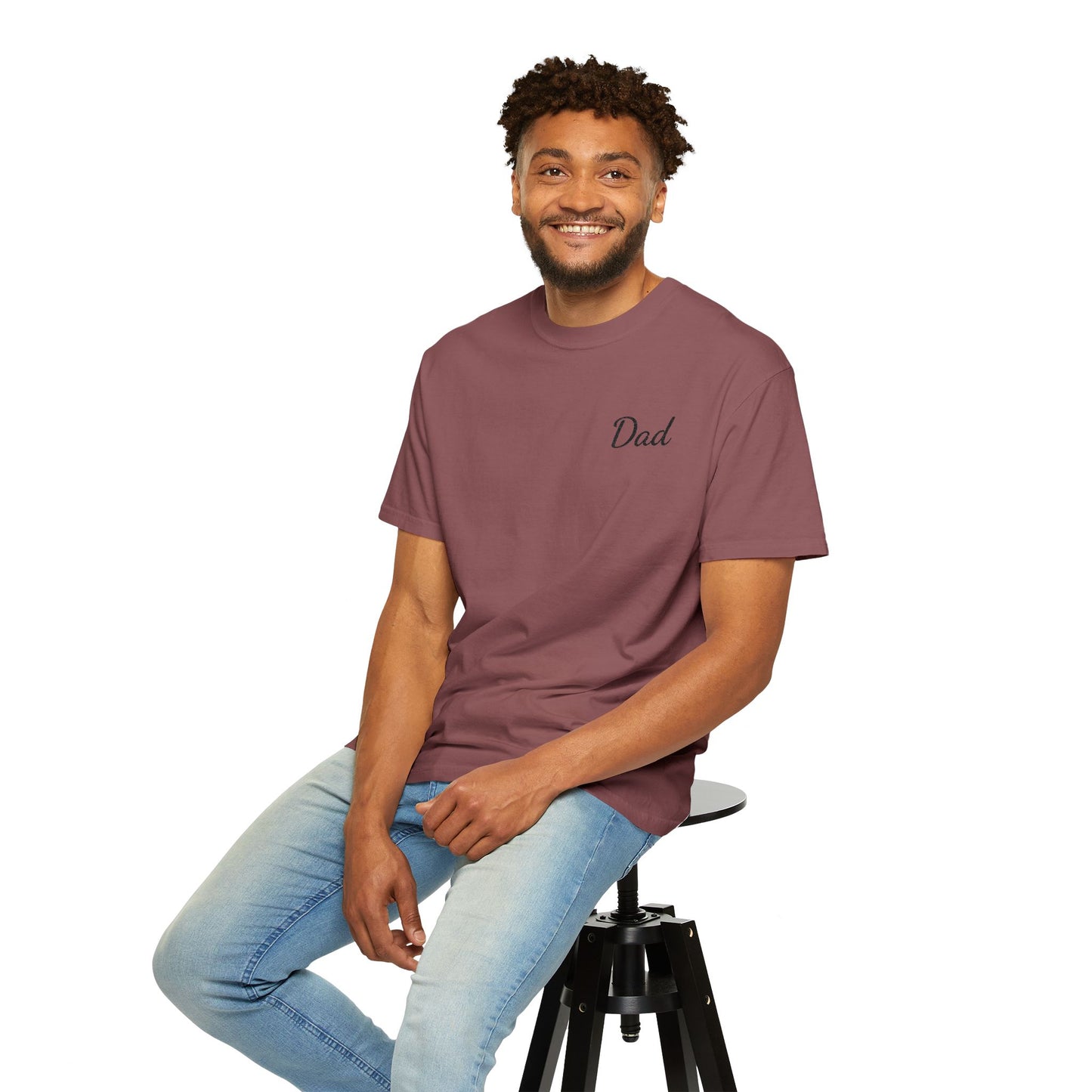 Dad Script Embroidered Comfort Color T-Shirt