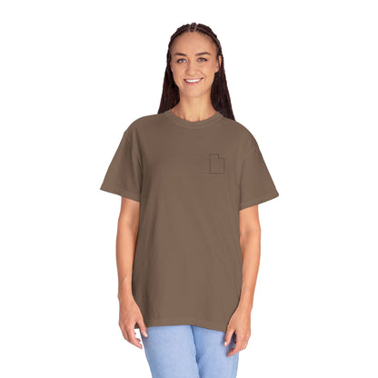 Embroidered Utah Outline T-Shirt | Comfort Colors