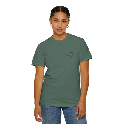 Embroidered Texas Outline T-Shirt | Comfort Colors
