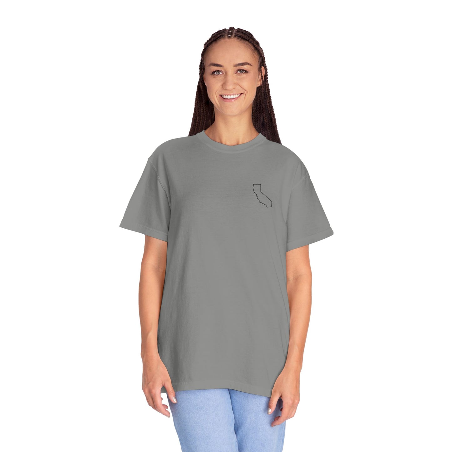Embroidered California Outline T-Shirt | Comfort Colors