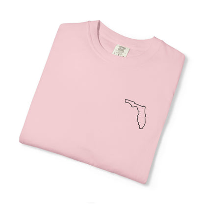 Embroidered Florida Outline T-Shirt | Comfort Colors