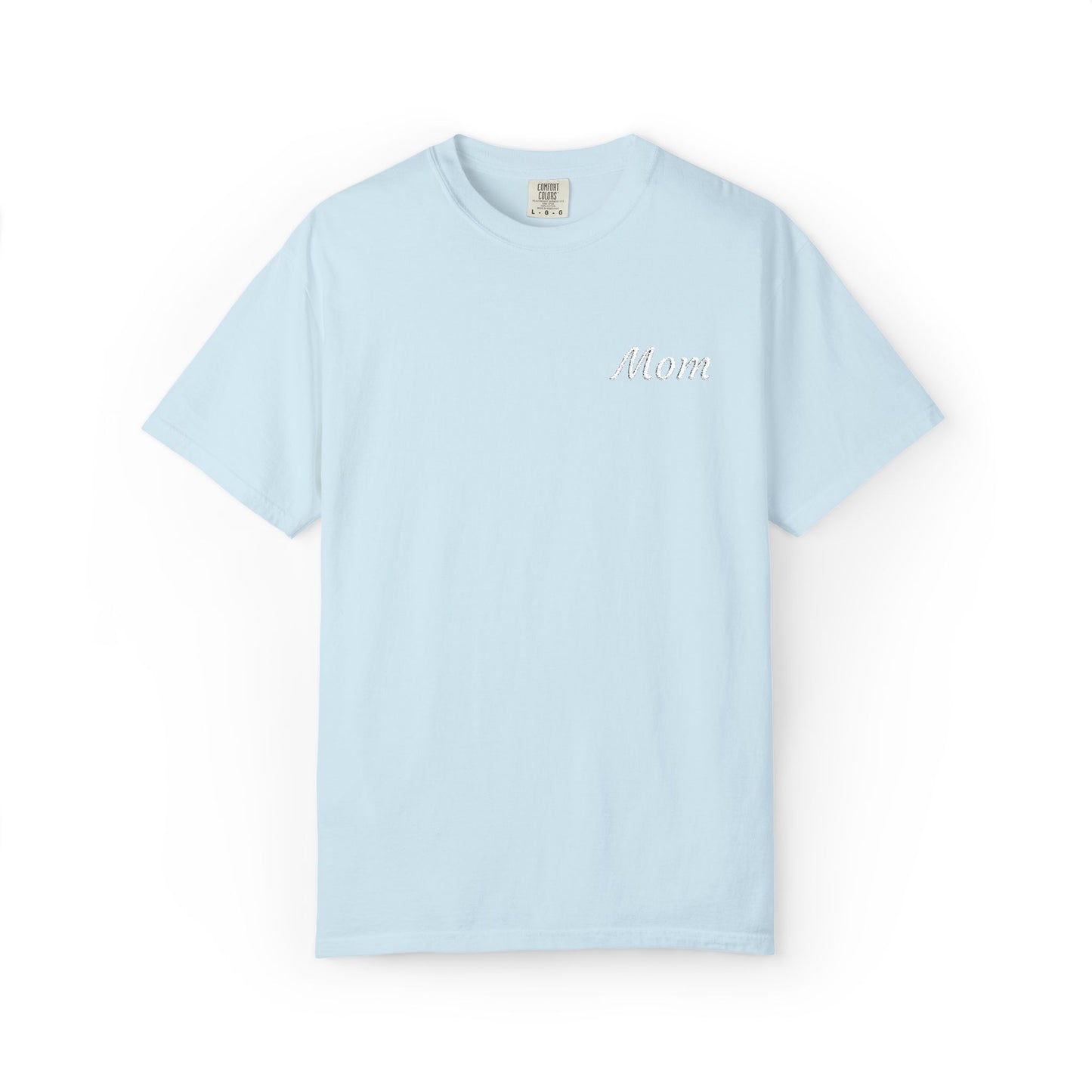 Mom Script Embroidered Comfort Color T-Shirt