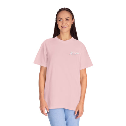Mom Script Embroidered Comfort Color T-Shirt