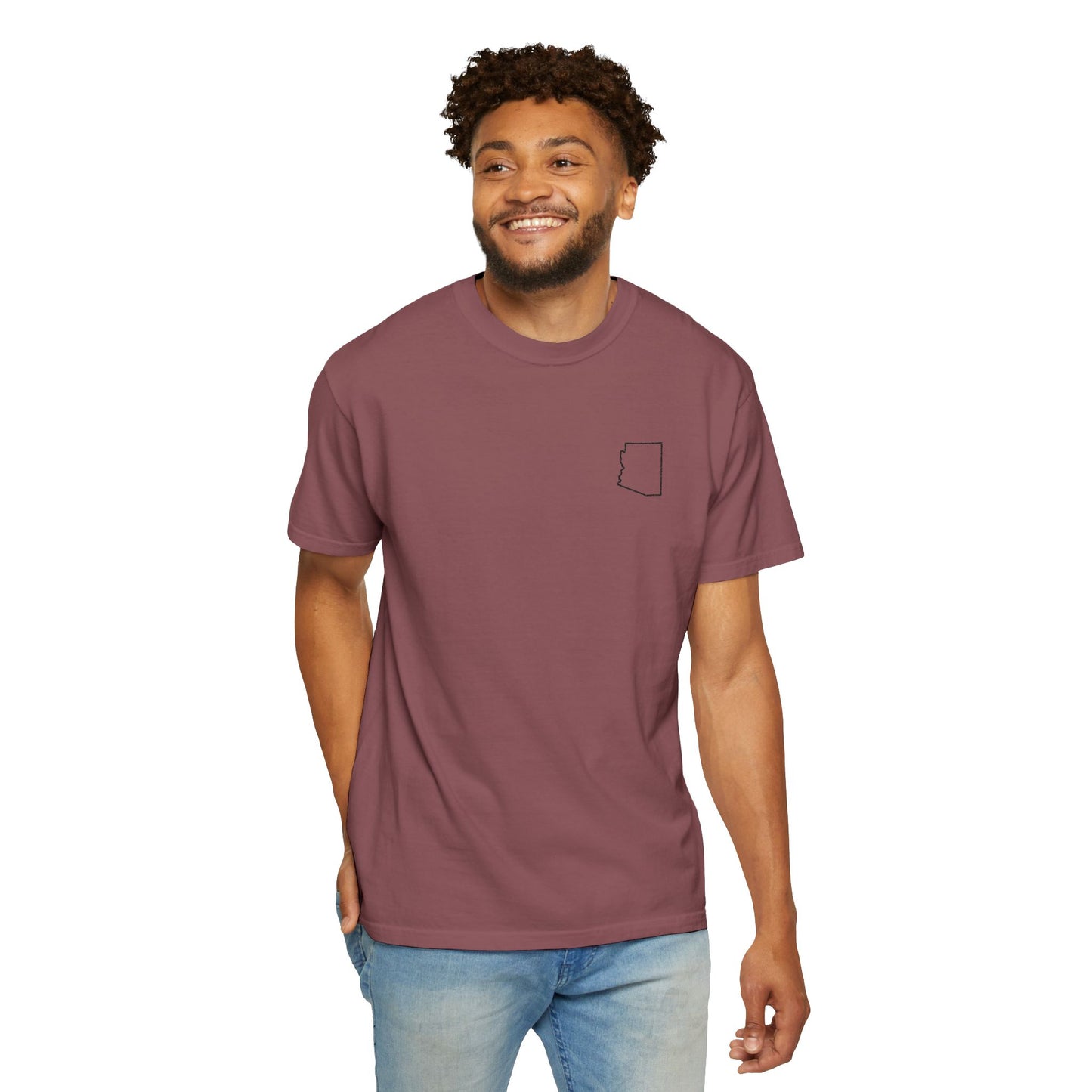 Embroidered Arizona Outline T-Shirt | Comfort Colors