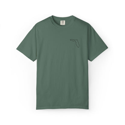 Embroidered Florida Outline T-Shirt | Comfort Colors